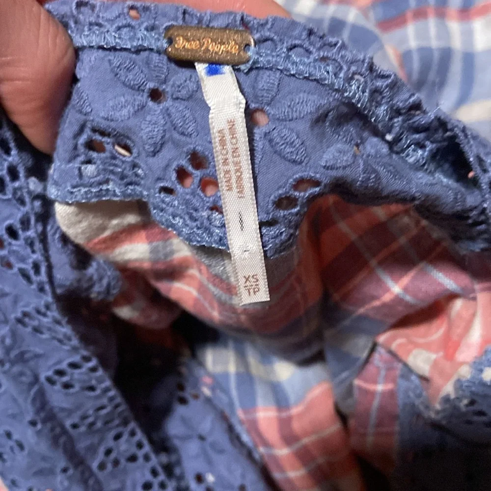 free people plaid boxy blouse